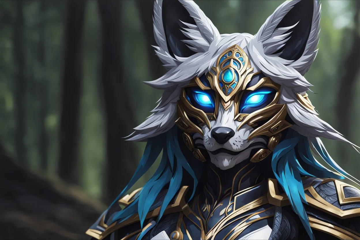 kindred with her mask in 8k anime realistic drawing style, ronin custom , close picture, rain, apocalypse, intricate details, highly detailed, high details, detailed portrait, masterpiece,ultra detailed, ultra quality