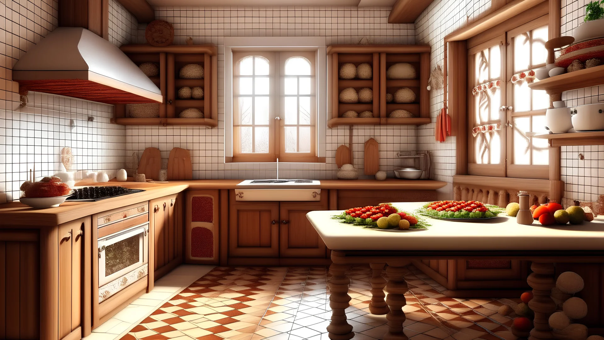 Kitchen gingerbread interior