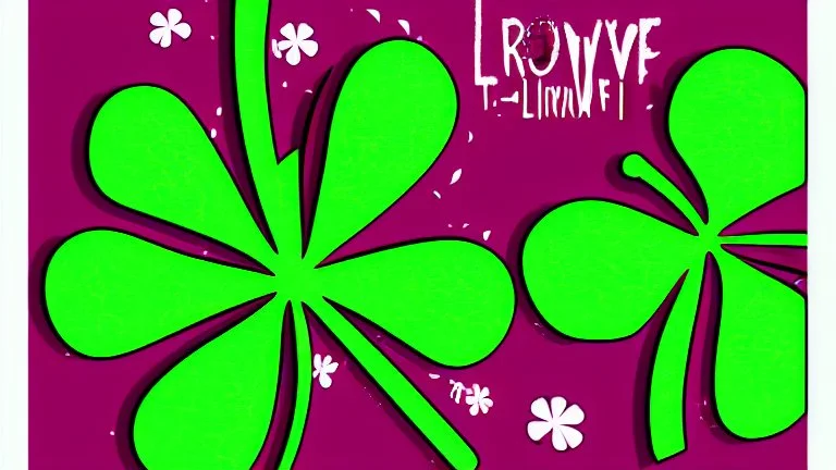 rave poster with Four-leaf clover