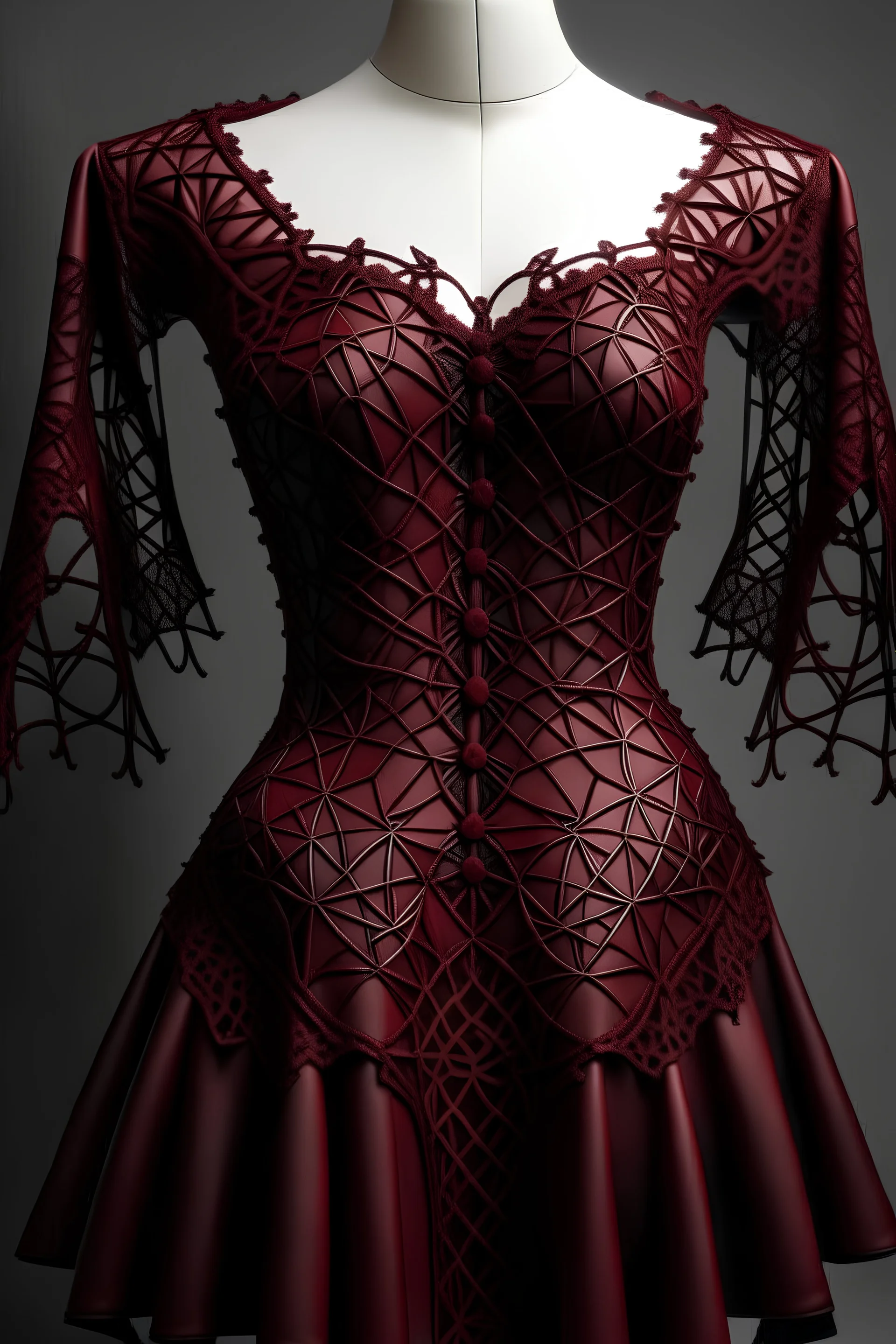 Dark red leather outlet dress