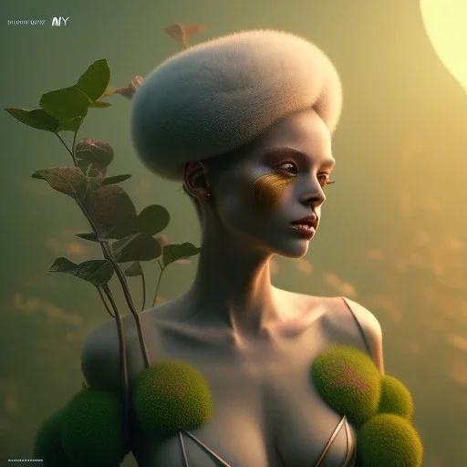 plant girl, fantasy art, octane render, redshift render,ambient lighting