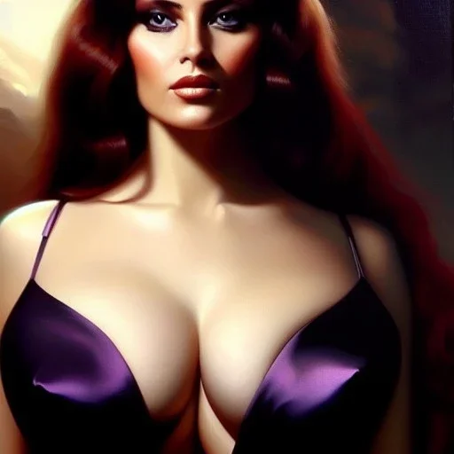 portrait of beautiful busty Lorna painting by azpiri,Brom, oil on canvas, cinematic composition, extreme detail,fit full head inside picture