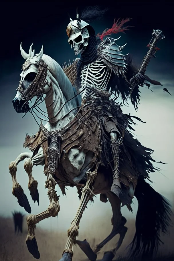 armored skeleton wild hunt warrior on horse