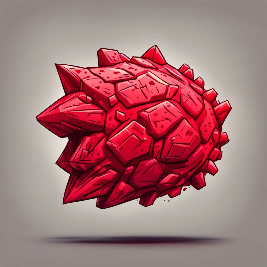 red cartoon asteroid stylized