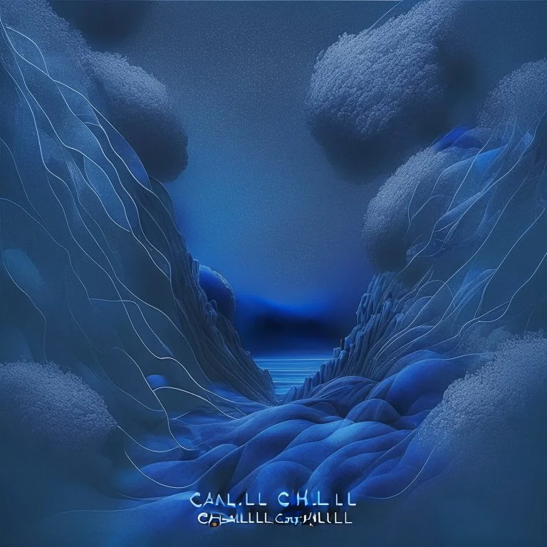 an album cover for ambient chillout music dark blue shades