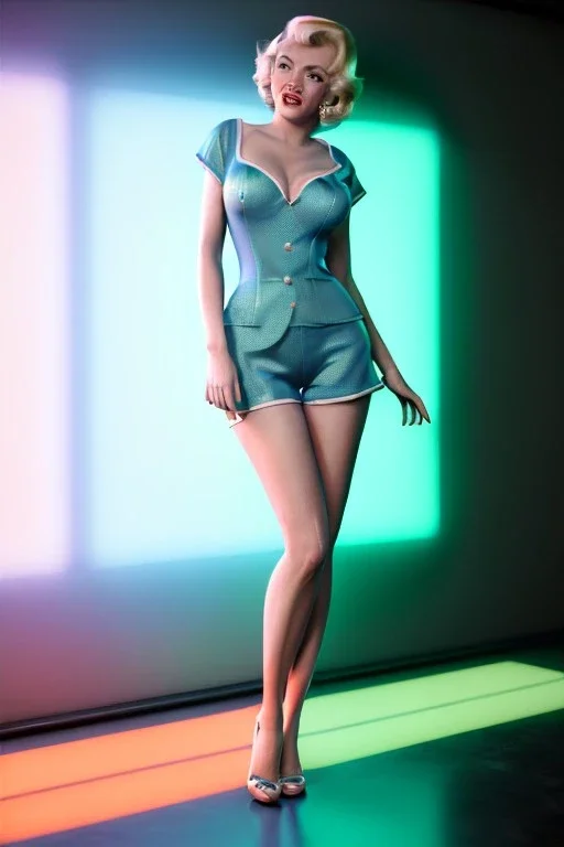 Realistic image, retro pinup, portrait, blonde woman, sweet Marylin Monroe face, perfect iris, glow eyes. mechanic suit. soft color, highly detailed, unreal engine 5, ray tracing, RTX, lumen lighting, ultra detail, volumetric lighting, 3d, finely drawn, high definition, high resolution.