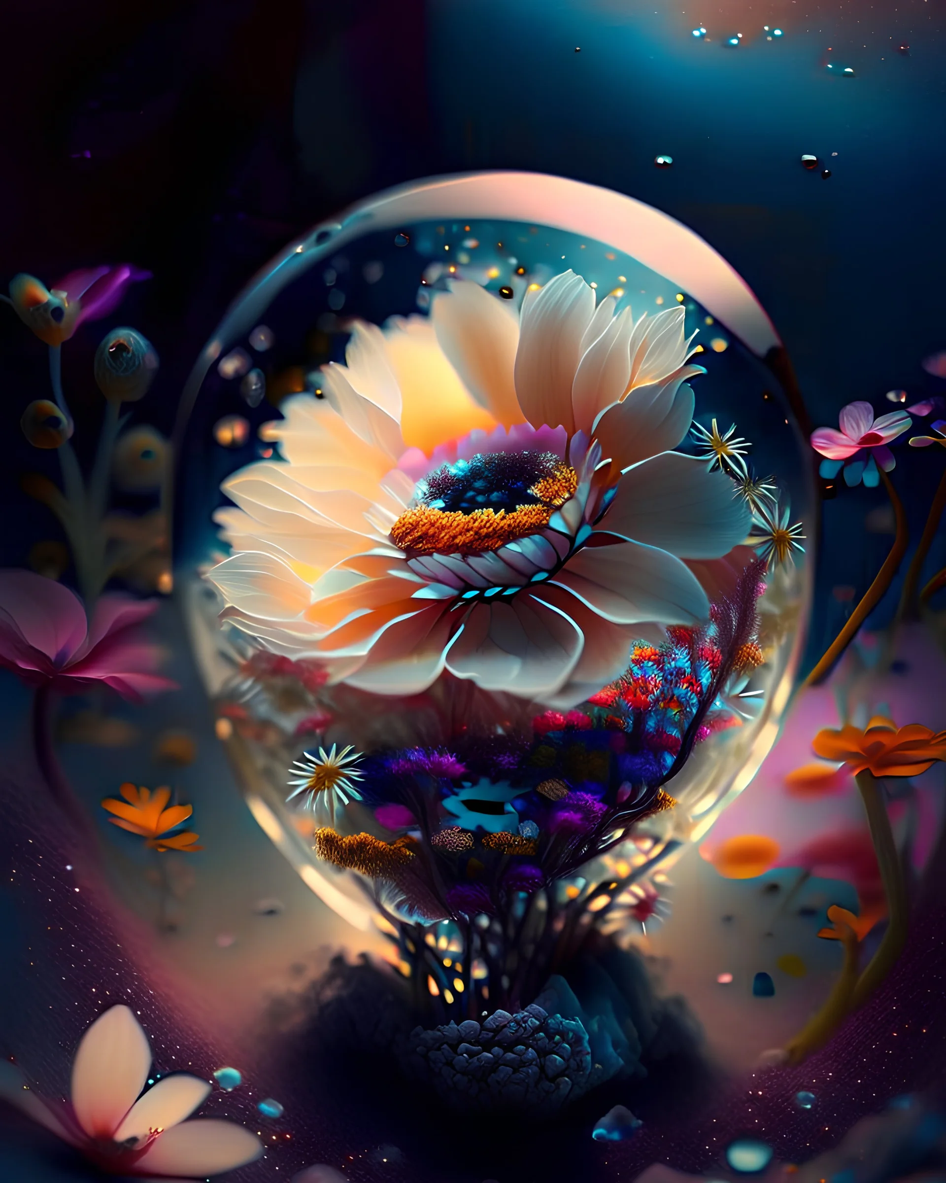A flower that blooms into a miniature universe