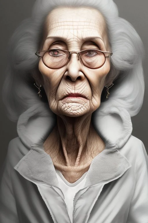 Old woman who had too many facelifts