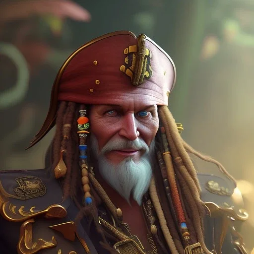 Pirate unreal engine 5, octane render, ultra realistic, 3d, cinematic, cinema 4d, face focus, 3d render