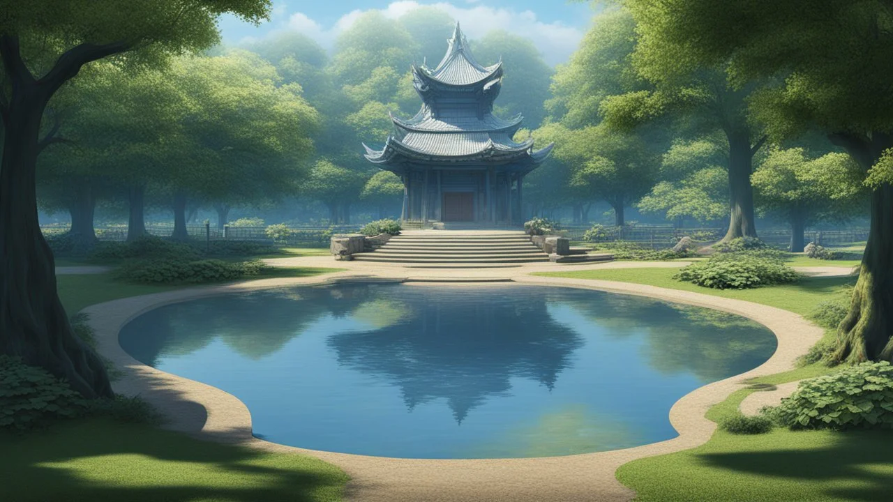 парк, зона озера, "царство водяного"