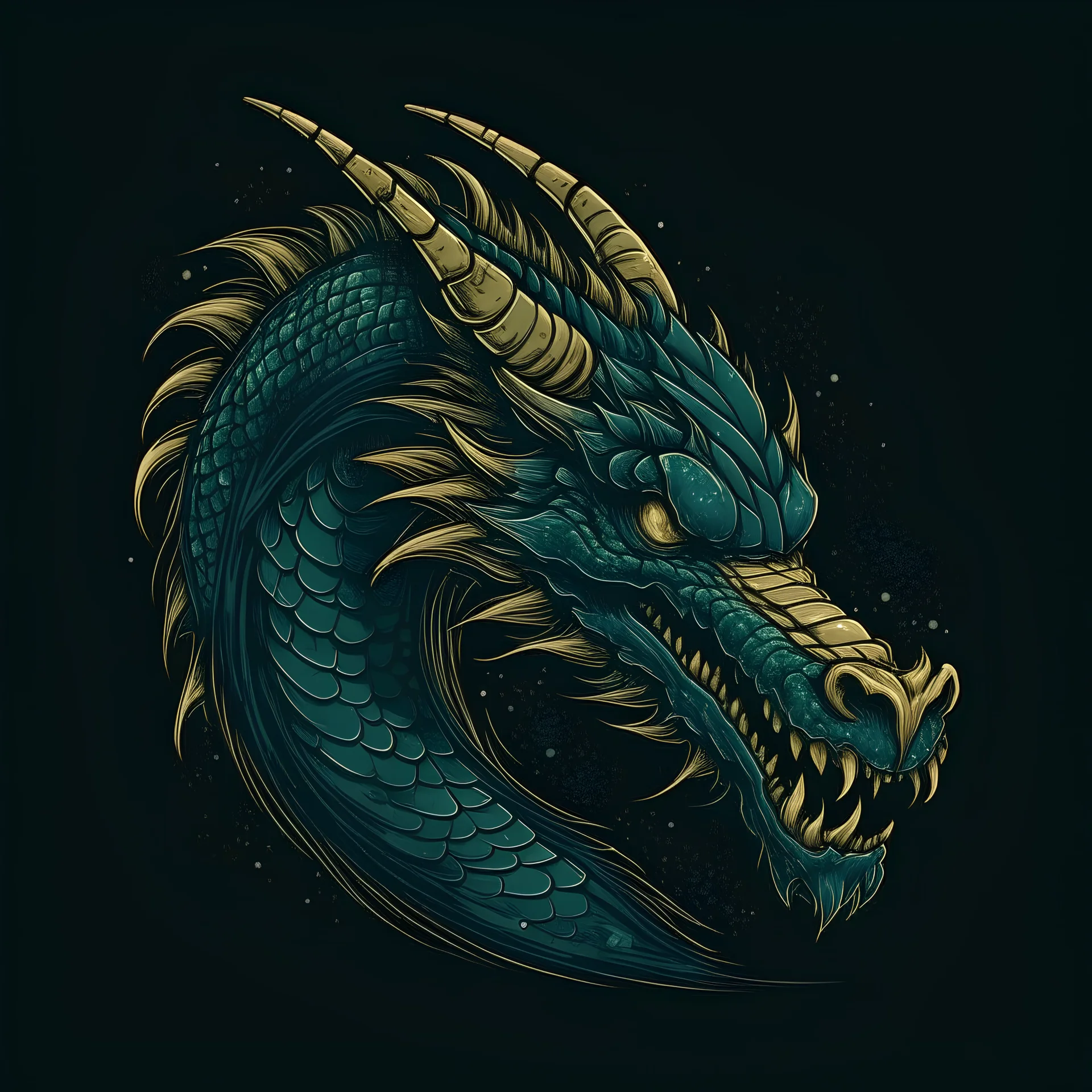 dragon head side t shirt design