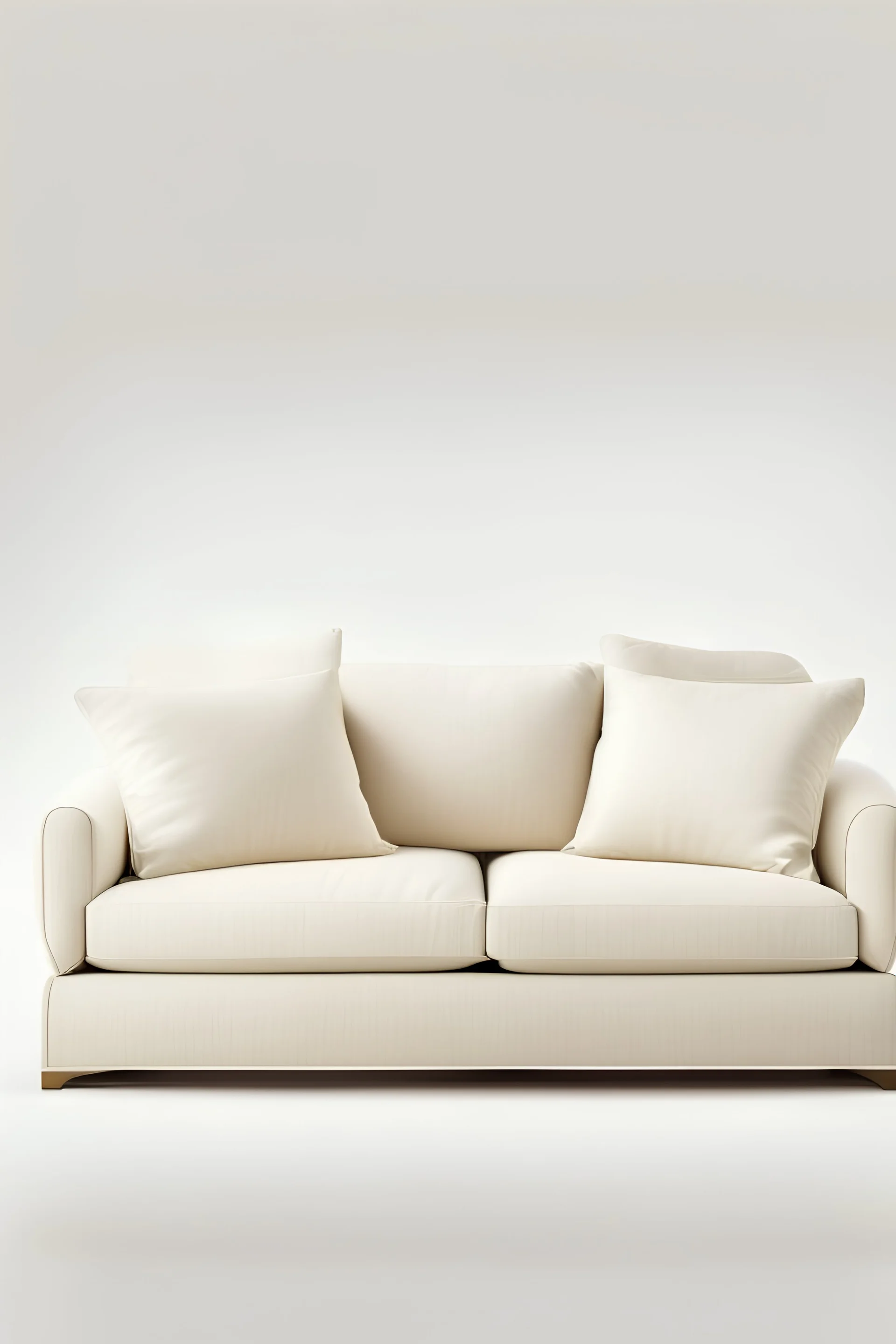 generate a beige linen sofa with white background