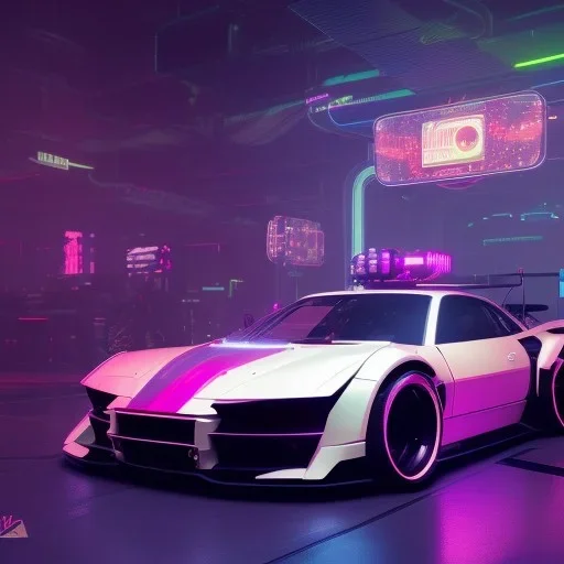 cyberpunk hyper car,cyberpunk 2077,center composition, ultra realistic,shiny, smooth, studio quality, octane render, Surrealism, Triadic colour scheme,glow-stick, ambient lighting,nightclub lighting, polaroid, 100mm, --ar 1:1 --v4