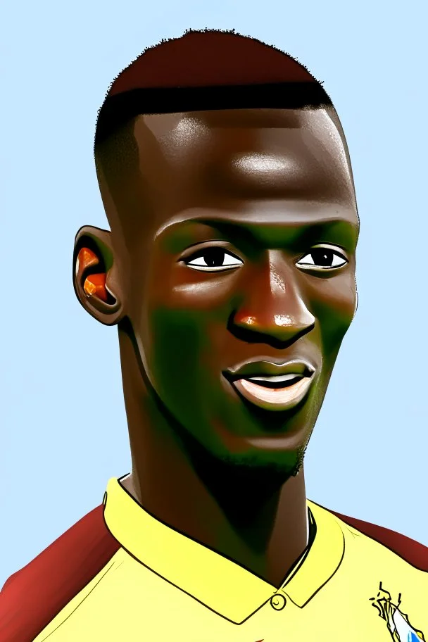 Ibrahima Konate French-Malian footballer ,cartoon 2d