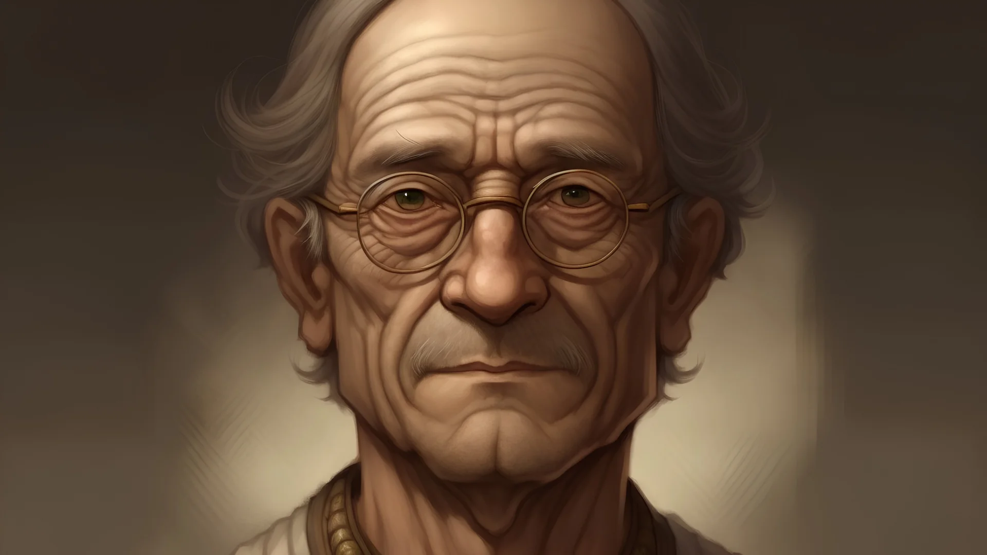 Portrait of an ancient world person wearing glasses