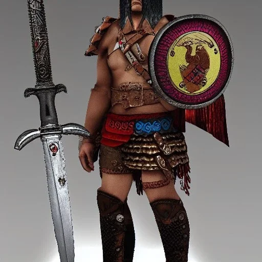 BARBARIAN SWORD AND SHIELD MEXICAN WARRIOR