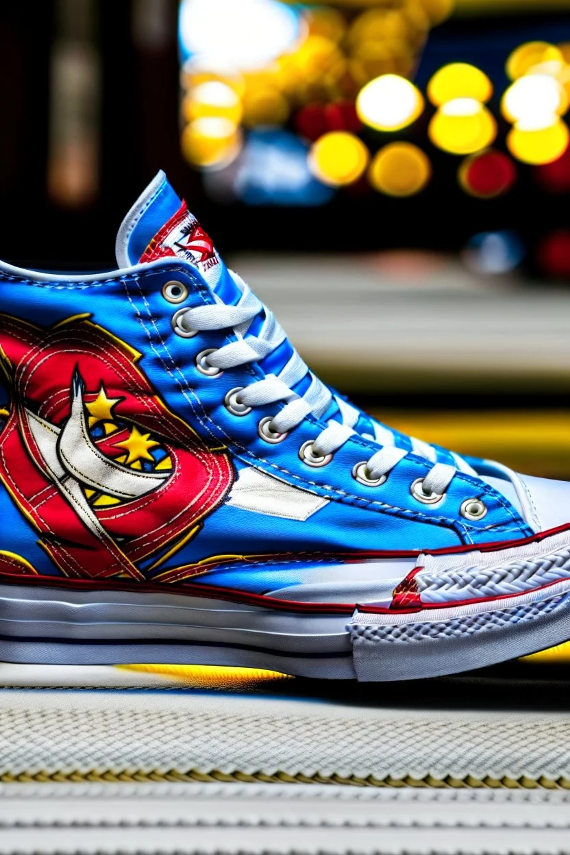 A converse sneaker, superman all over sneaker