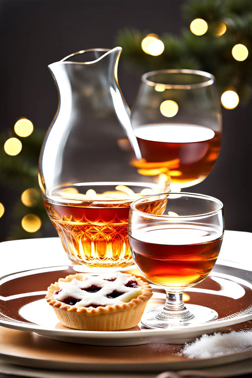 A glass of brandy and a mince pie