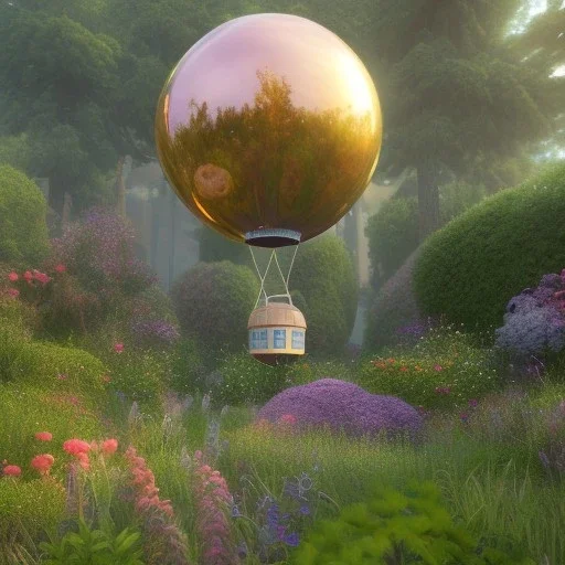 pixar style, volumetric summer garden environment and background, realistic painting of baloon, looking excited, volumetric lighting, dramatic lighting, detailed digital painting, extreme dense and fine fur, anime, ornate, colour-washed colors, elegant, small minutiae, tiny features, particulars, centered, smooth, sharp focus, renderman gofur render, 8k, uhd, detailed eyes, realistic shaded volumetric lighting, sunlight caustics, backlight, centered camera view