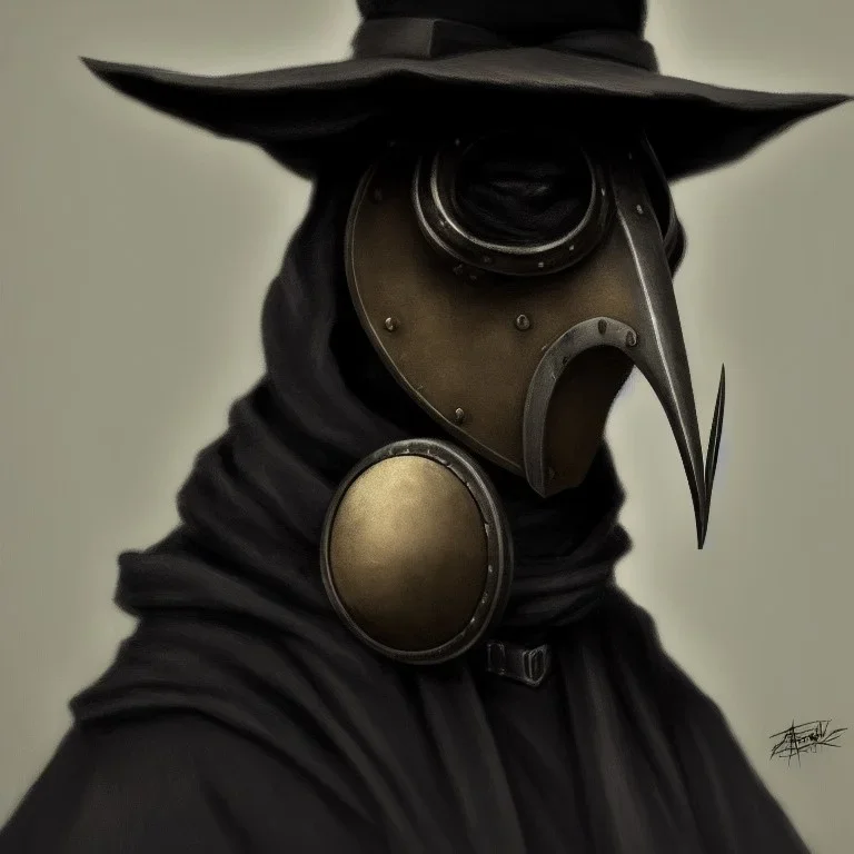 A portrait of a plague doctor, art by Satoshi Nakamoto trending on artstation