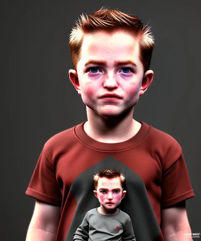 Robert pattinson toddler, full body, soft skin, dramatic lighting, hyper realistic