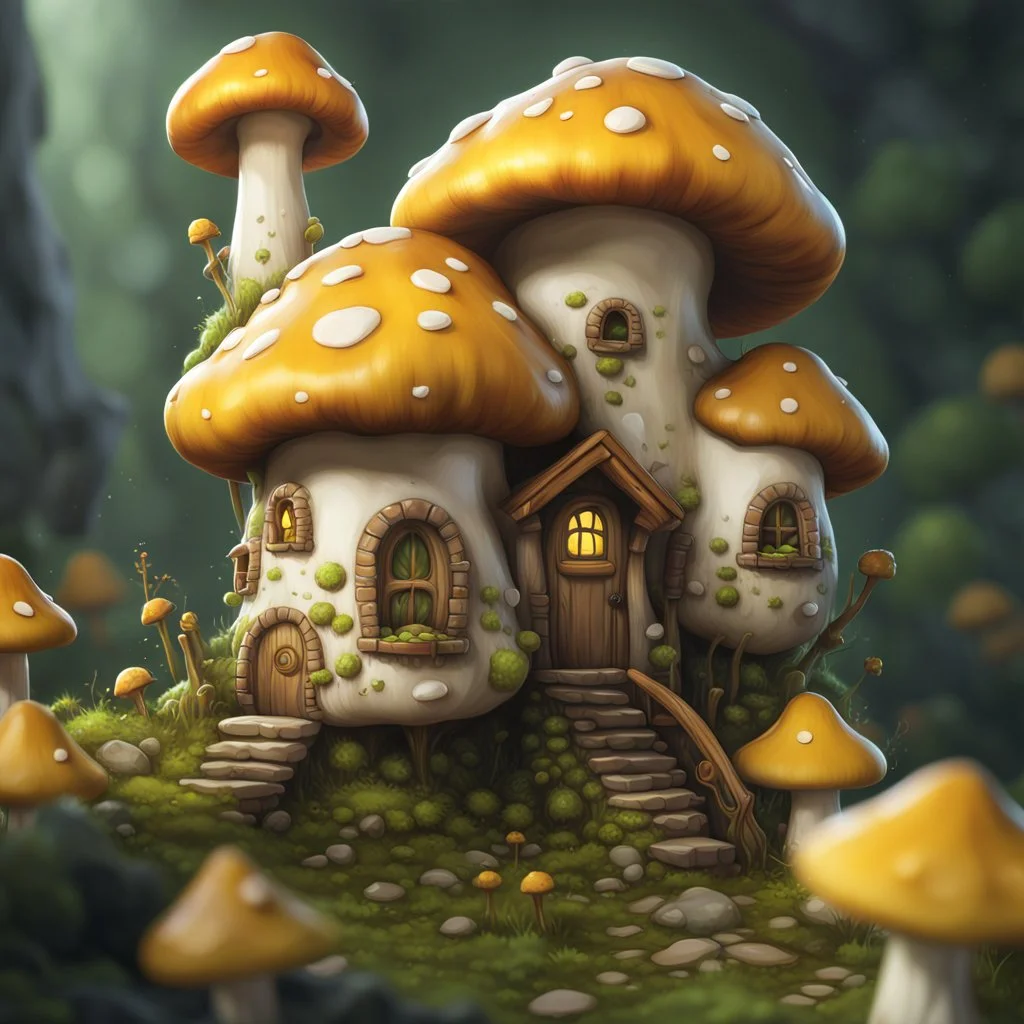 A lumpy mushroom house floating in space. neutral colors, white, yellow green, Detailed gloss Painting, rich color, fantastical, intricate detail, splash screen, hyperdetailed, insane depth, concept art, 8k resolution, trending on Artstation, Unreal Engine 5, color depth, dynamic lighting, splash art, dramatic, masterpiece, excellent quality beautiful Imaginative, unique,