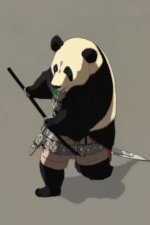 Panda in samurai armour