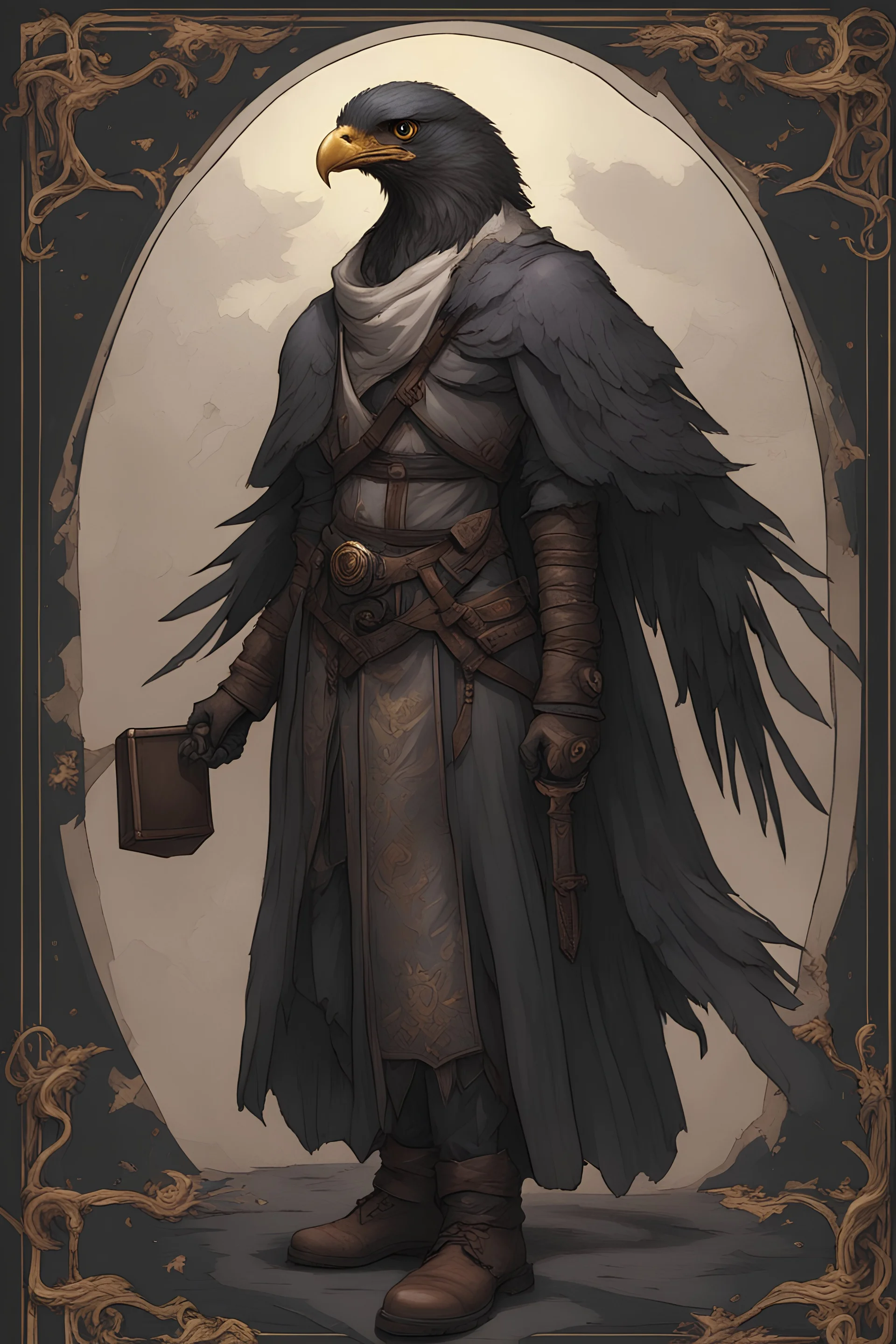 bird person, cleric, eagle, dark, fantasy