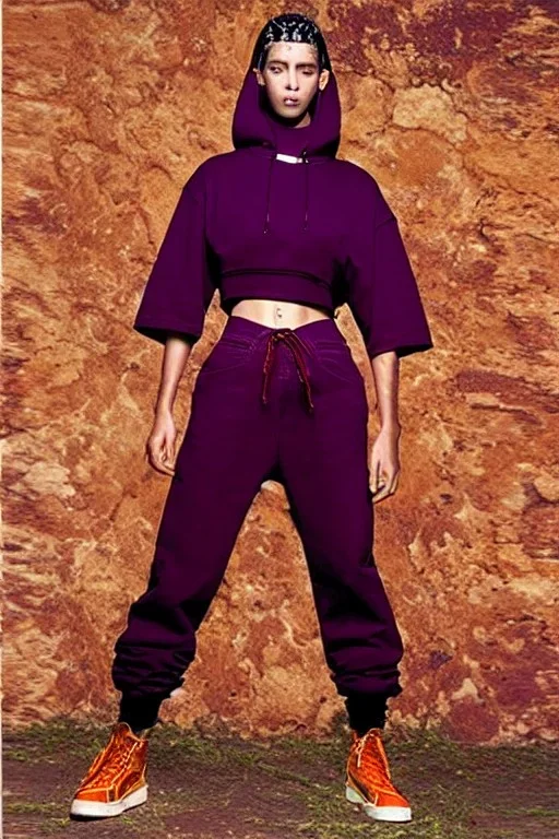 year 1999 women fashion, Techno, rave, Loose, baggy, straight, suit, low waist Combat pants, t-shirt, new kind of hoodie with high tippet! Colors: all denim colors, purple, khaki, light green, lilac, plum, orange, terracotta, red, pink, dark blue, beige. Patterns: lynx, balls, stripes. lynx belt. starling or owl prints. Women models. Sharon Stone, Sandra Bullock, Winona Ryder, Milla Jovovich, Big tennis shoes on. Latex, denim and leather e.g. in Leg warmers.