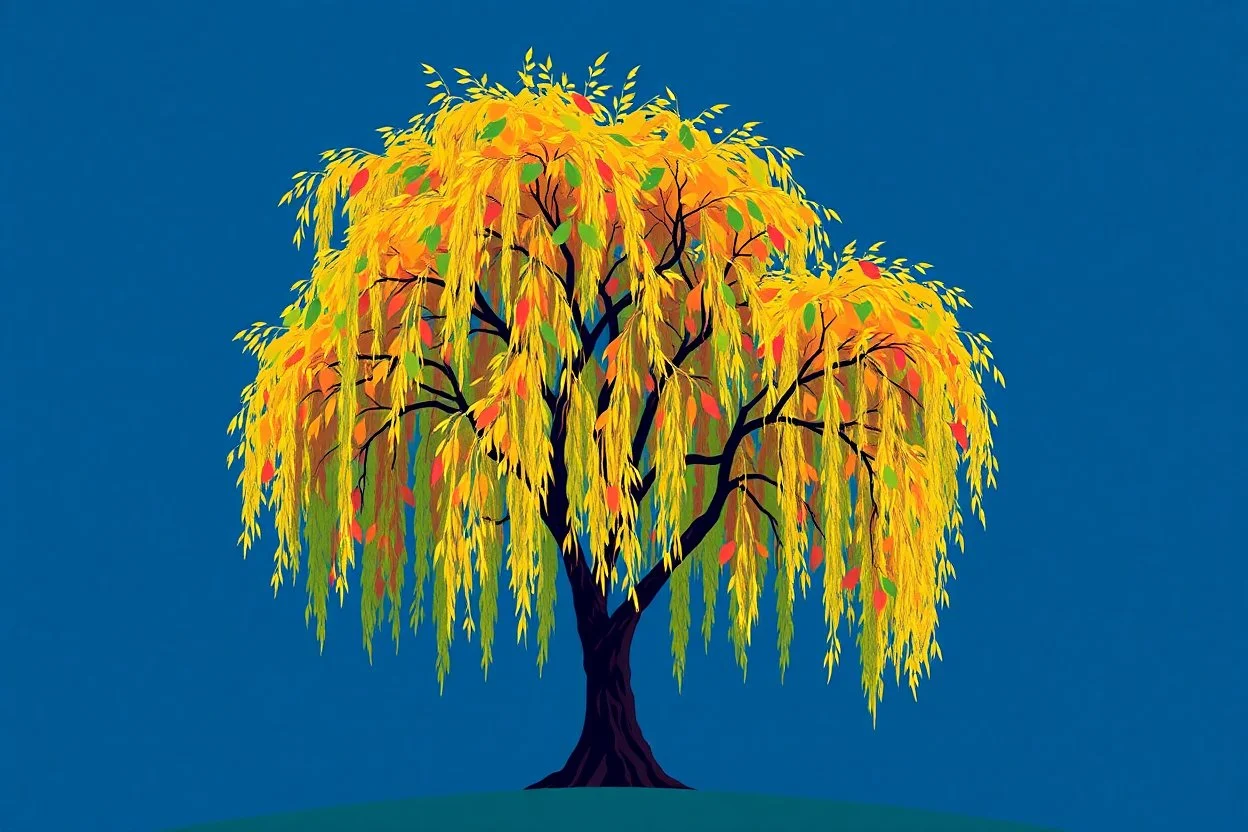 pop art pixels 1000 images willow leaves tree abstract style of william morris
