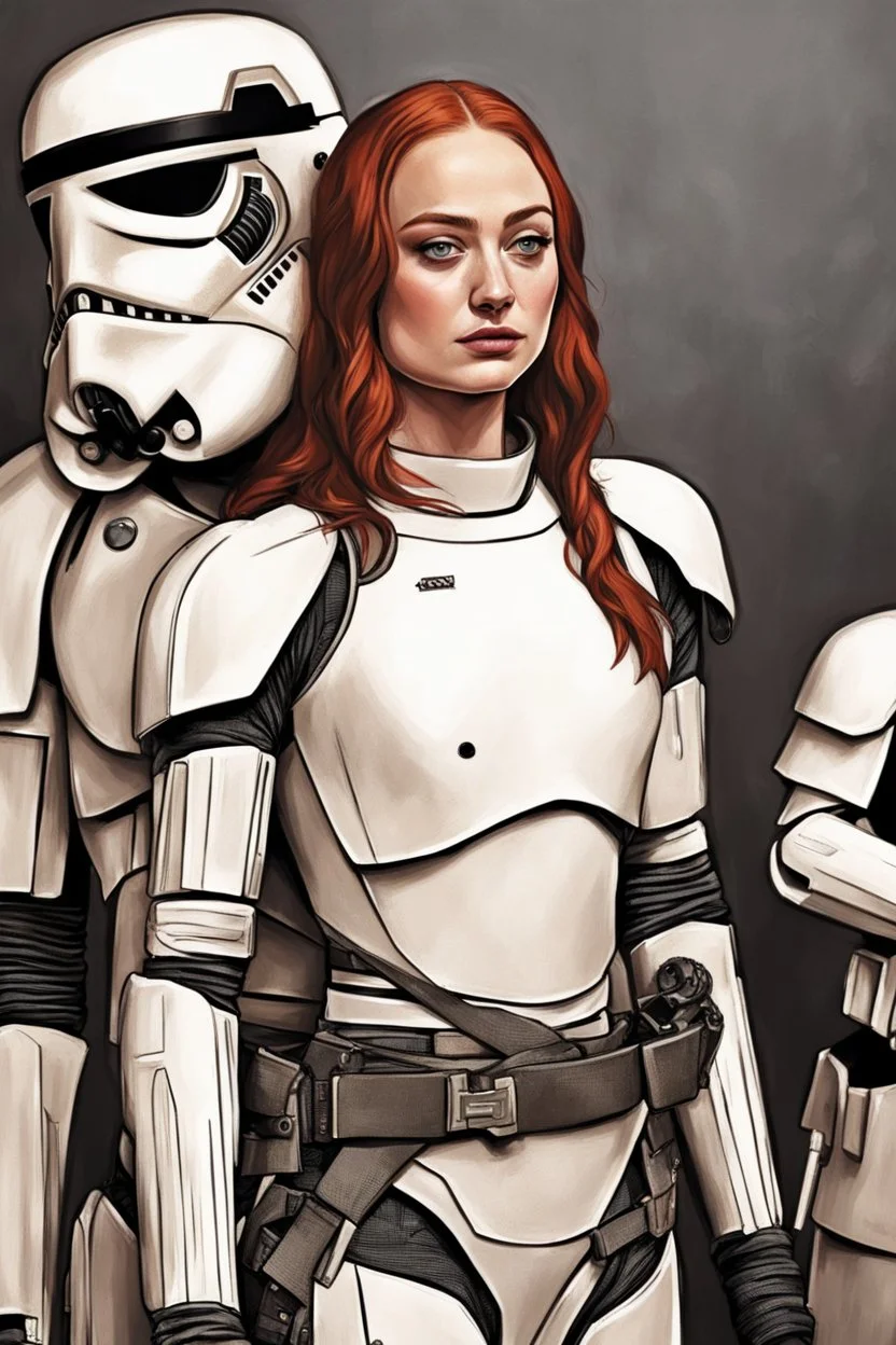 [Sophie turner] Sophie's provocation had failed to elicit the reaction she'd hoped for. The torturer merely wiped the spittle from his face and backhanded her hard across the cheek. Her mind raced as he methodically began tearing away pieces of her white stormtrooper armor, examining each component with twisted curiosity before casting it aside. She had to get free, but how? As long as the energy bars were engaged, escape was impossible. A desperate plan formed. When next the electro-spike made