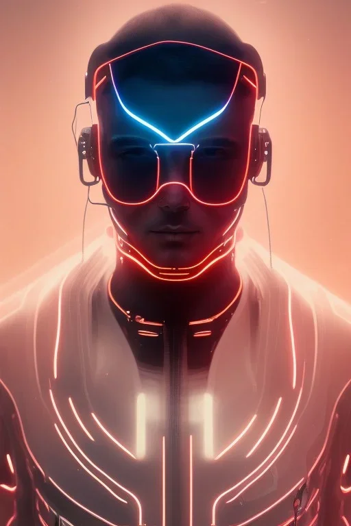 cyberpunk, head, men, portrai, tron