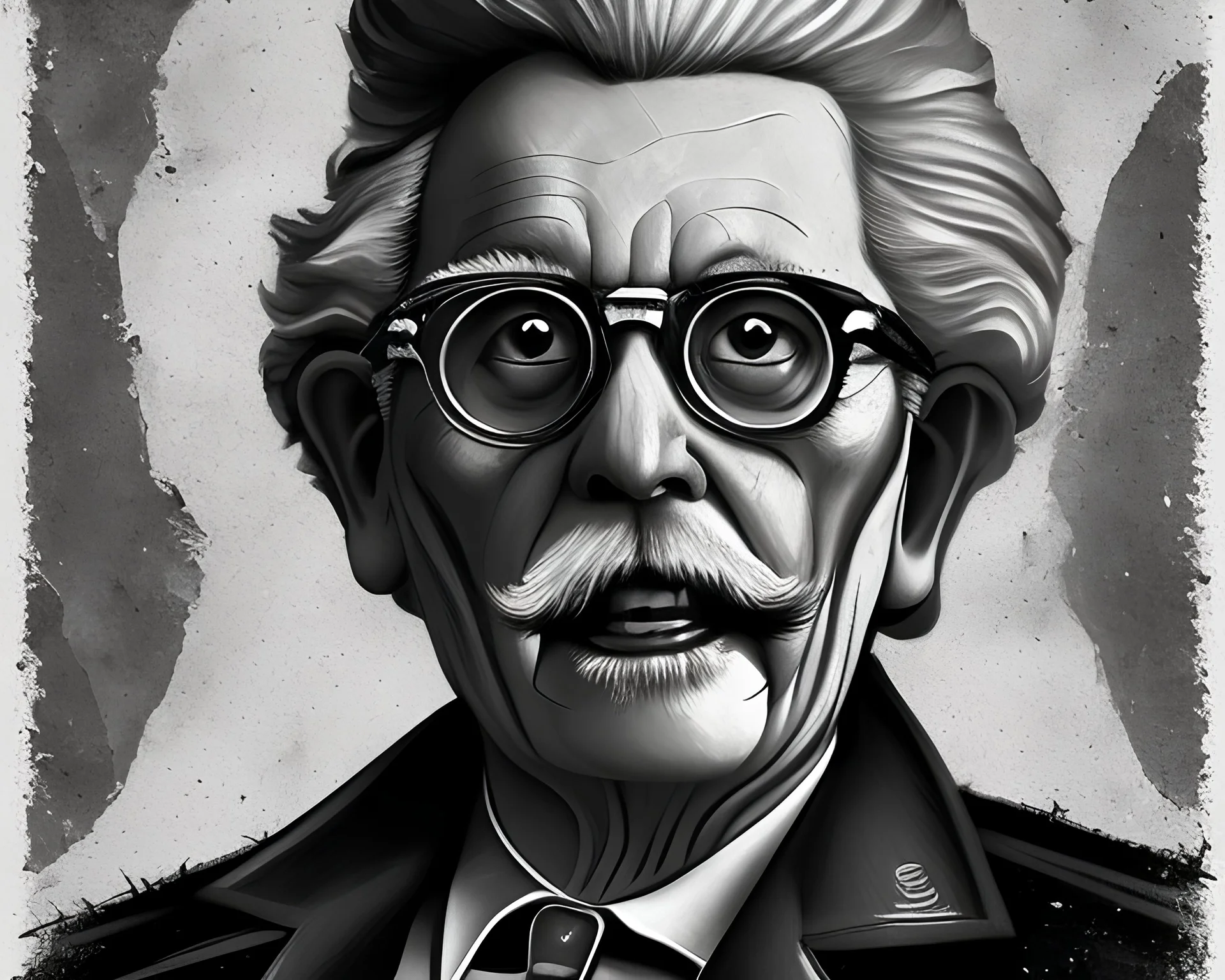 Portrait of hunger colonel sanders macabre Texas chainsaw leather