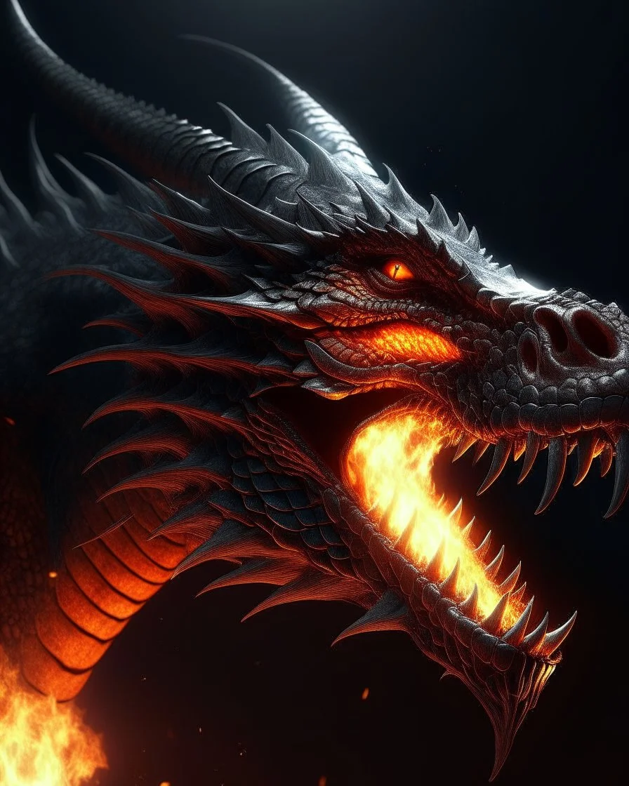 A fire-breathing big dragon 8k