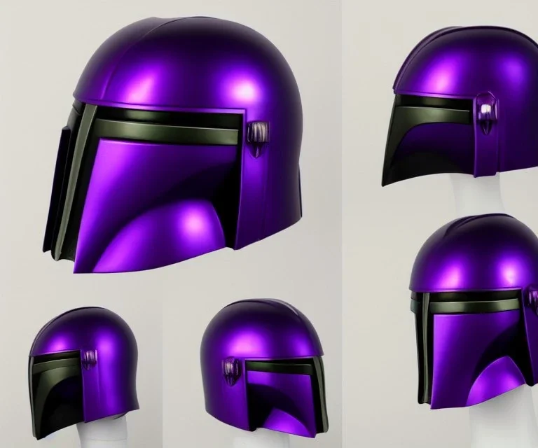 Custom Deep Purple Mandalorian helmet, photo realistic