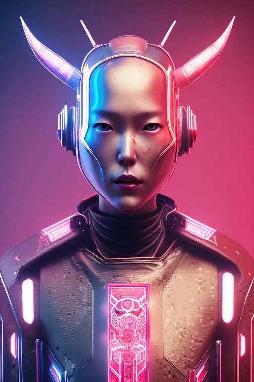 MCU Portrait, Front image. cyberpunk Asian sweet woman, pink short hair. Ceramic rabbit mask, latex suit. Red, black, gold, color. Punk style. highly detailed, concept art, smooth, unreal engine 5, god rays, ray tracing, RTX, lumen lighting, ultra detail, volumetric lighting, 3d, finely drawn, high definition, high resolution.