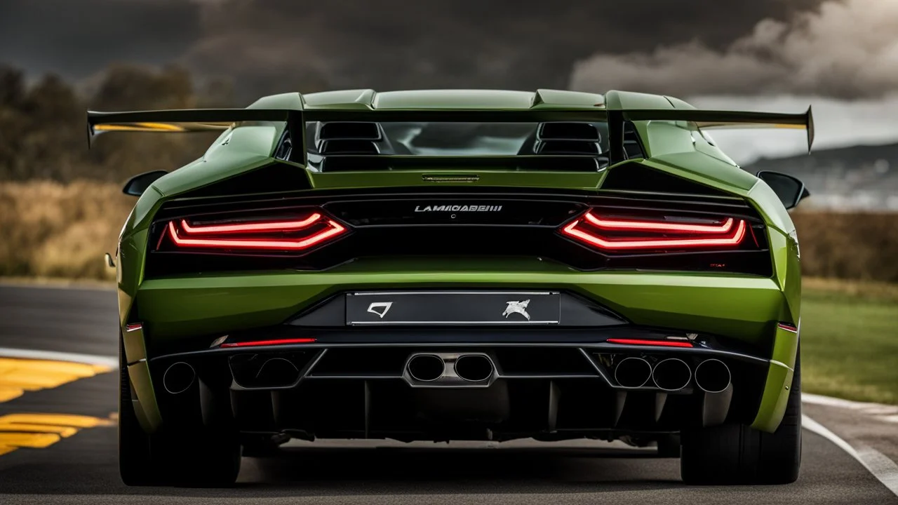 Lamborghini challenger , desktop wallpaper, 4K rear view, center