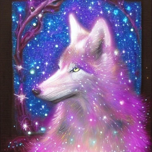 A magical sparkle wolf