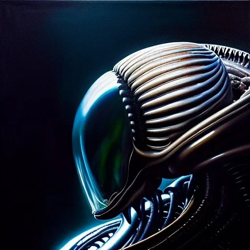 Ultra detailed fullbody Portrait in oil on canvas of Xenomorph in Alien,extremely detailed digital painting, extremely detailed face,crystal clear Big Glowing eyes, mystical colors ,perfectly centered image, perfect composition, rim light, beautiful lighting, 8k, stunning scene, raytracing, anatomically correct, in the style of robert e howard and Ken Kelley and Ohrai Noriyoshi and Simon Bisley and tomzj1