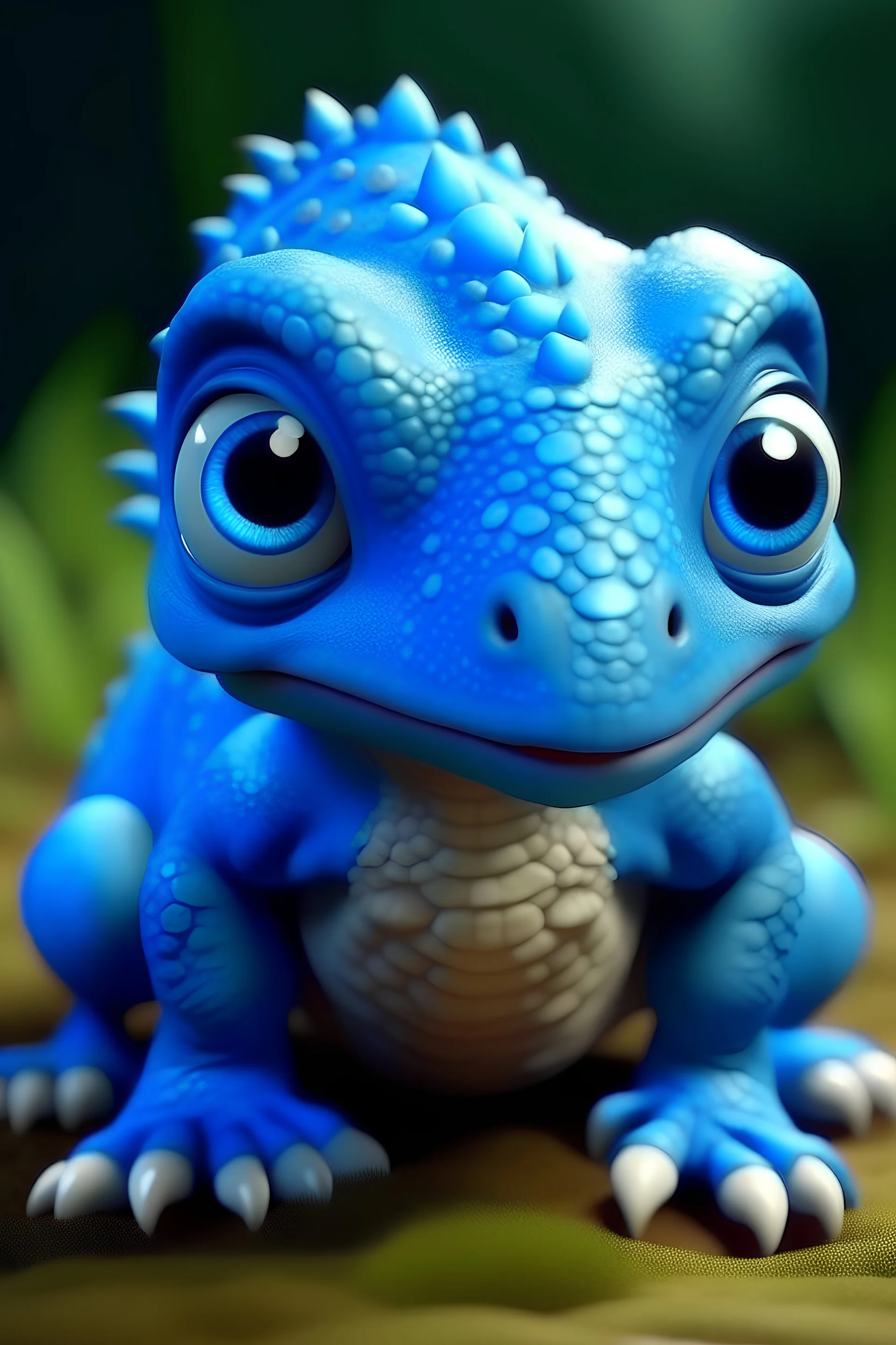 baby dinosaurus with sweet blue eyes