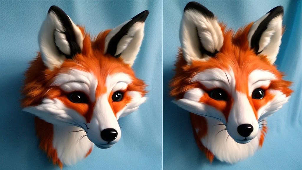 a sci-fi cute little fox head