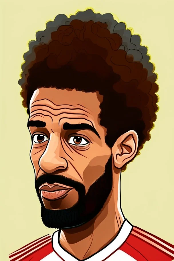 Mohamed Salah Egyptian football player ,cartoon 2d