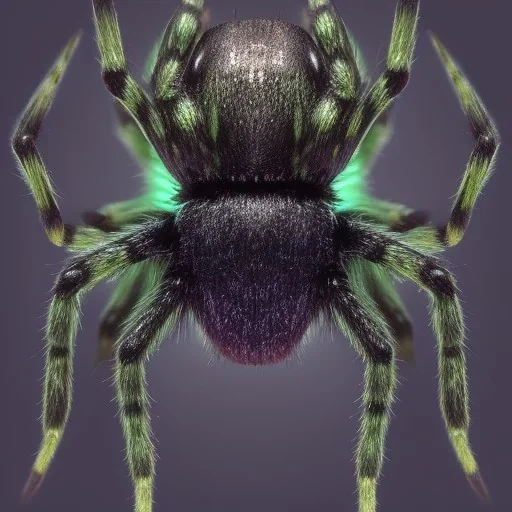 This spider is the size of a small horse, with eight long, slender legs tipped with sharp, venomous claws. Its body is covered in shimmering black fur, and its eyes glow a bright, otherworldly green. It has a pair of venomous fangs that can be extended from its mouth, and it can spin webs of magical energy to ensnare its prey. This spider is intelligent and cunning, and it is feared by all who encounter it in the realm of fantasy.