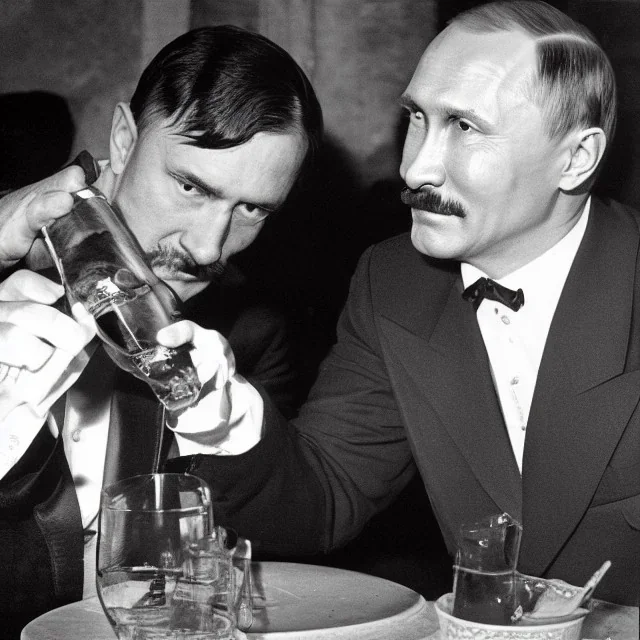  Vladimr Putin having a drink with Adolf Hitler