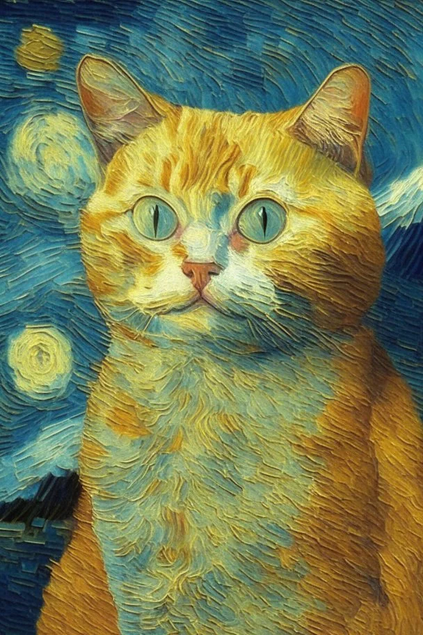 Portrait of a cat by Van Gogh