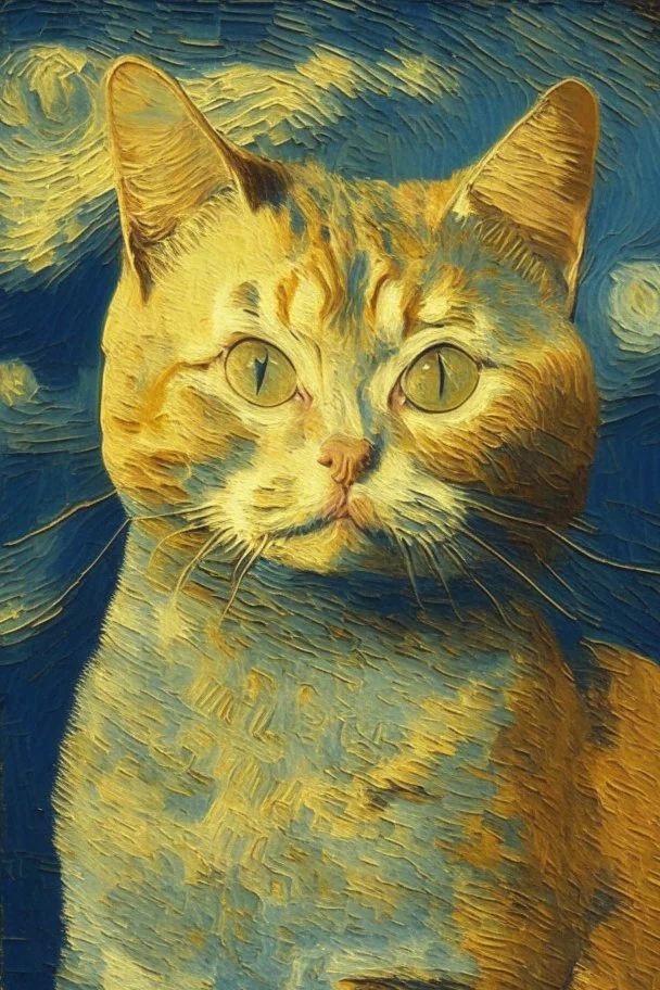 Portrait of a cat by Van Gogh