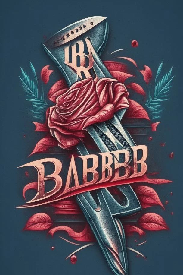 rose mit rasiermesser, haarschneidemaschine und diamant über schriftzug,firmenlogo für friseur barber, name soll SAMO THE BARBER sein, high quality, logo, graffitidesign, symmetrisch, 4k,