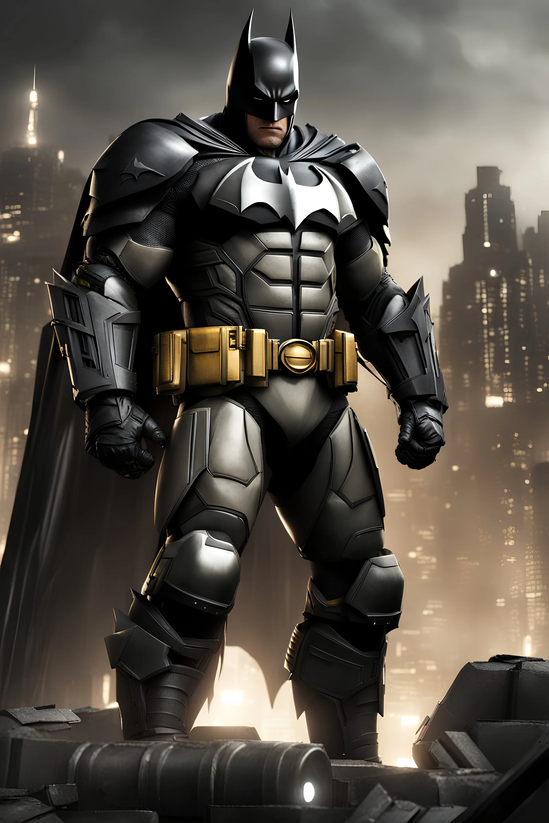 Batman in power armor, photorealistic