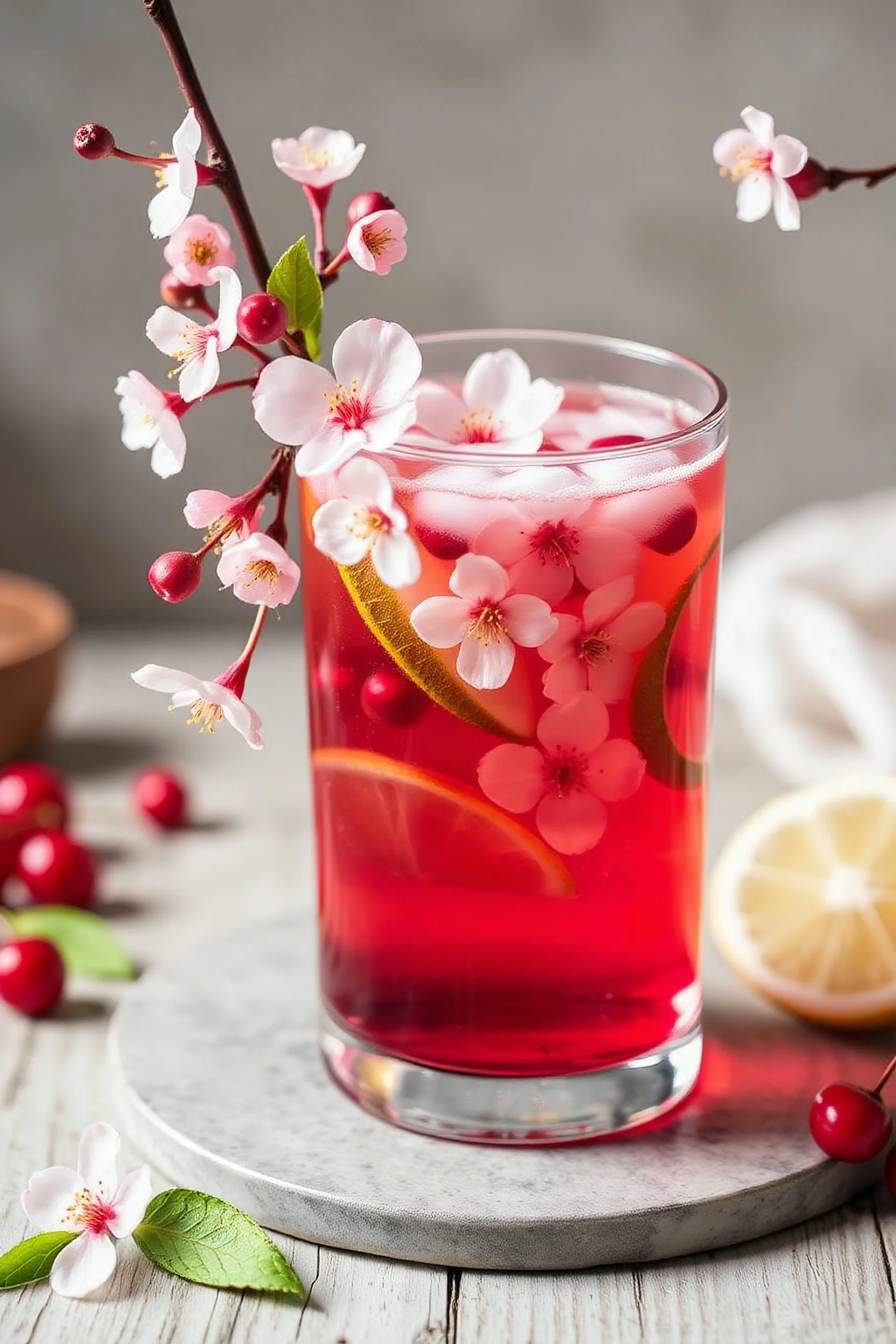 cherry blossom iced tea