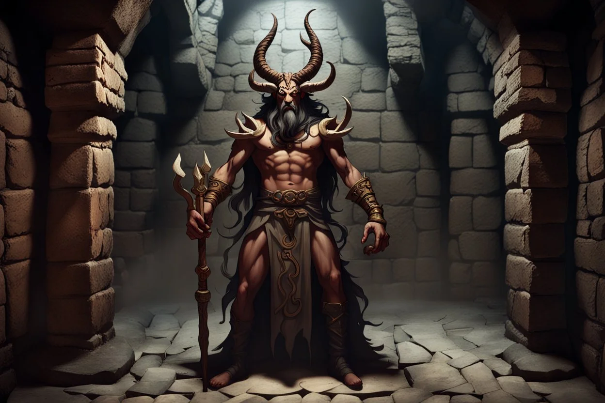 the horned god baal in the castle dungeon